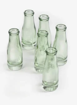 Mexican Green Glass Bud Glass Vases
