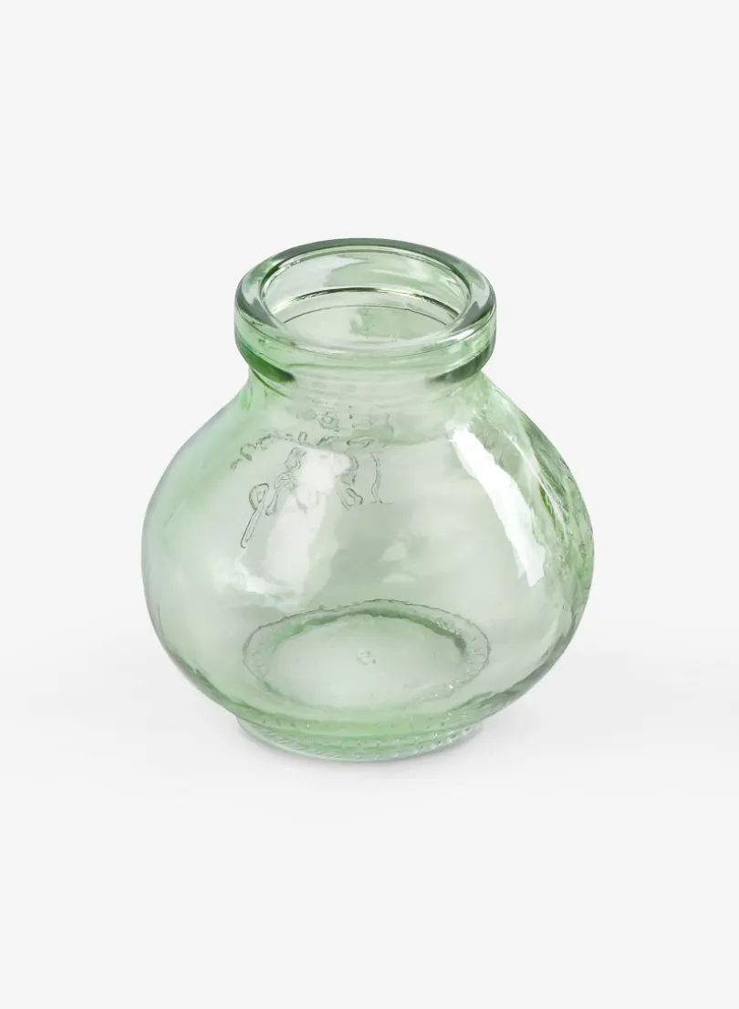 Mexican Green Glass Bud Glass Vases