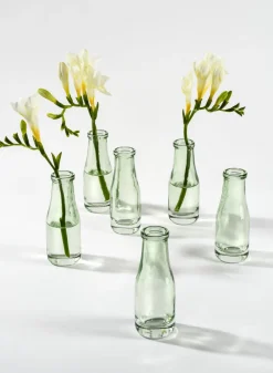 Mexican Green Glass Bud Glass Vases