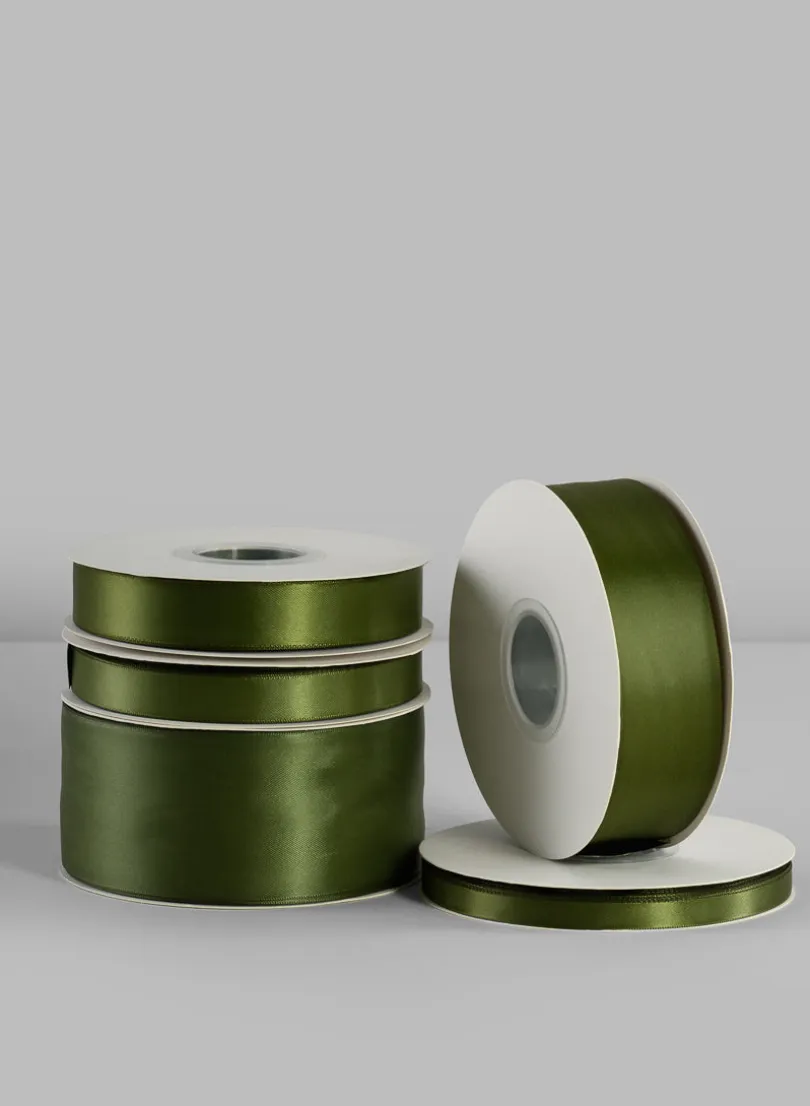 Moss Double Faced Satin Ribbon 50 Yard Spool