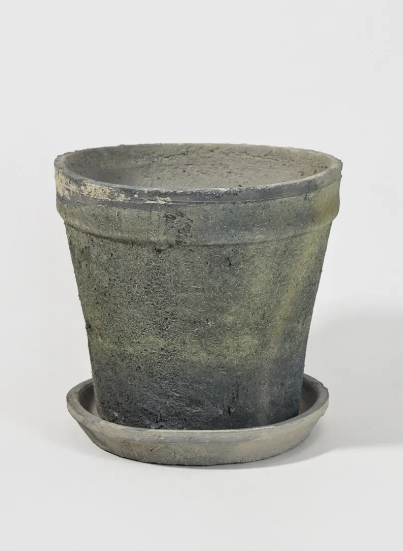 Mossed Blackstone Wide Rim Pot and Saucer