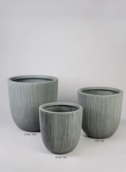 Nordic Gray Real Look PVC Light Weight Planter