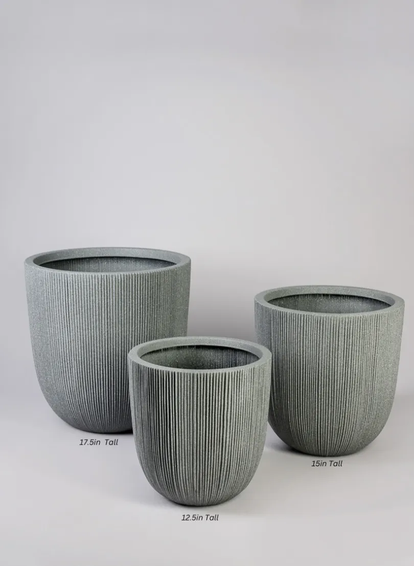 Nordic Gray Real Look PVC Light Weight Planter
