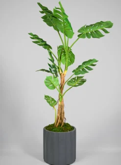 Oreon All Weather Light Weight Speckle Black Polyresin Cylinder Planters