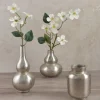 Orseil Deco Mini Aluminum Vases, Old Silver, Set of 3