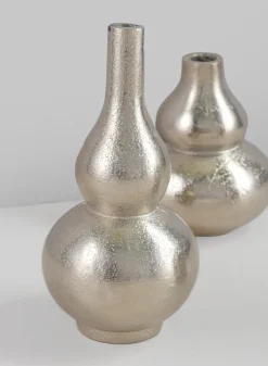 Orseil Deco Mini Aluminum Vases, Old Silver, Set of 3