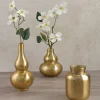 Orseil Deco Mini Aluminum Vases, Old Gold, Set of 3