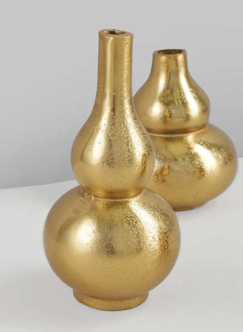 Orseil Deco Mini Aluminum Vases, Old Gold, Set of 3