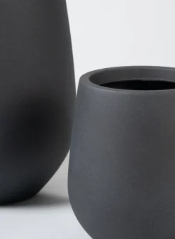 Palermo Black Real Look PVC Light Weight Bell Planter