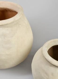 Petra Aged White Wash Fishbowl Planter