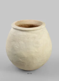 Petra Aged White Wash Fishbowl Planter