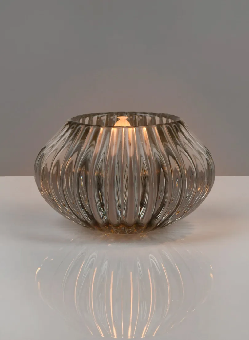 Pleated Glass Bulb Votive Holder