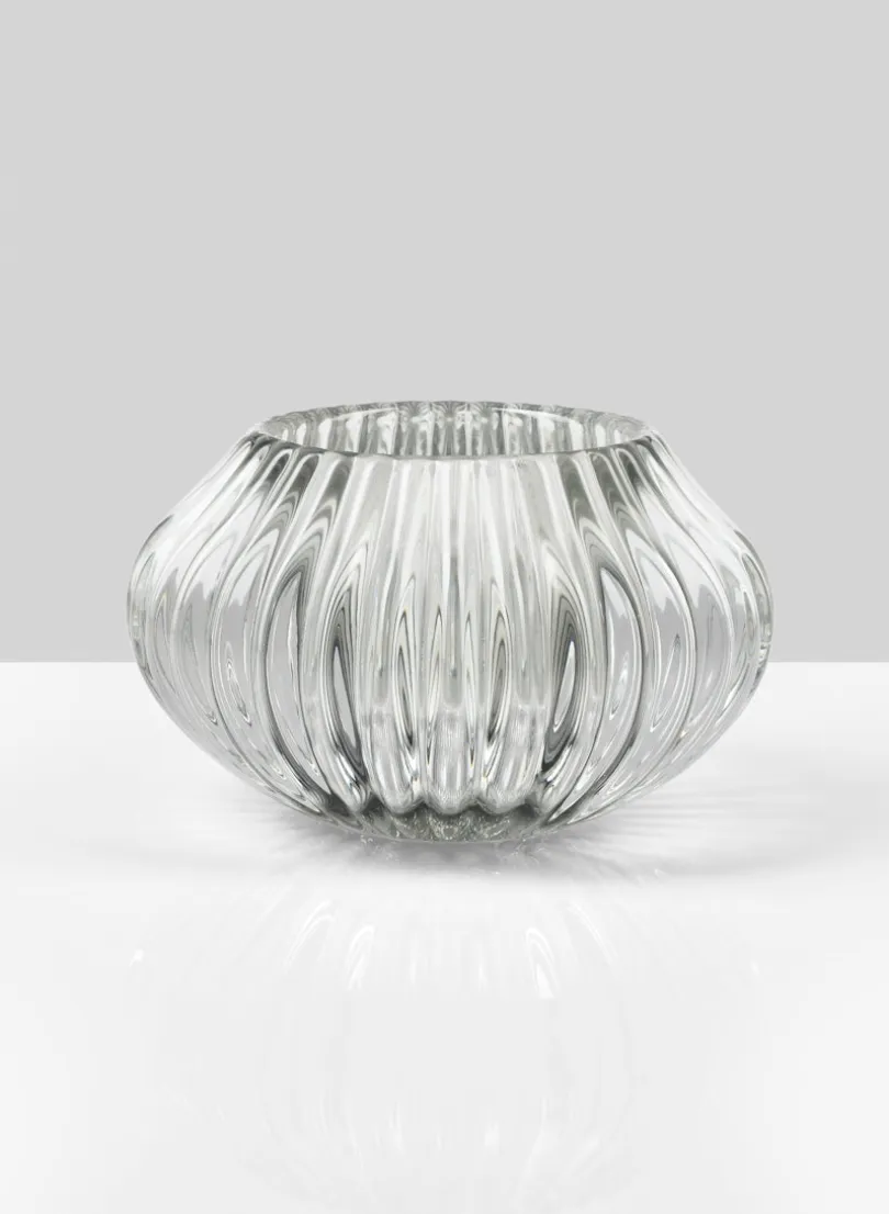 Pleated Glass Bulb Votive Holder