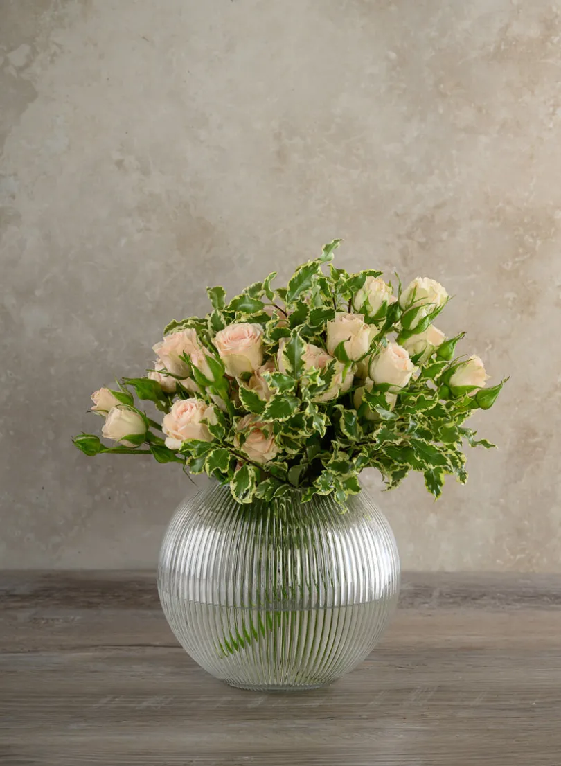 Pleated Glass Fishbowl Vase