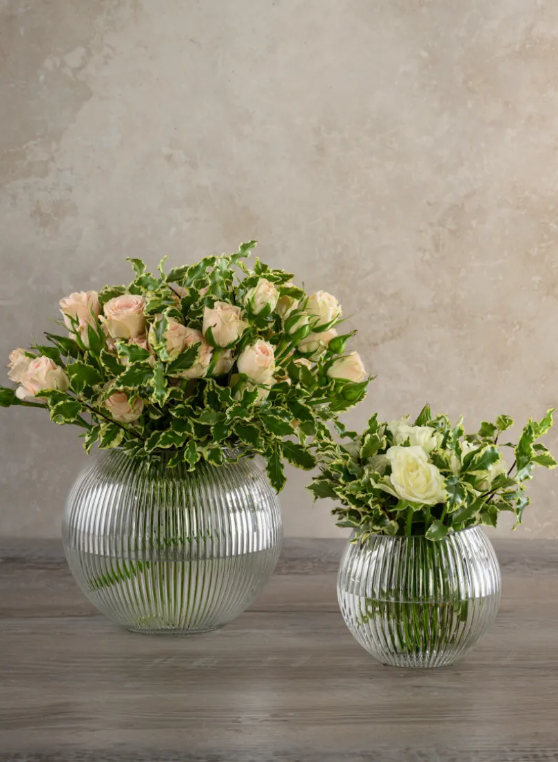 Pleated Glass Fishbowl Vase