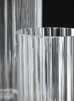 Pleated Glass Pedestal Hurricane