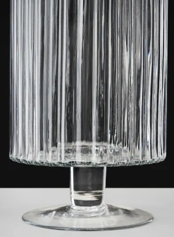 Pleated Glass Pedestal Hurricane
