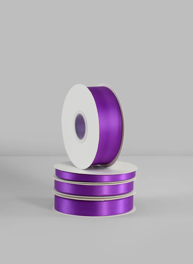 Purple Double Faced Satin Ribbon 50 Yard Spool