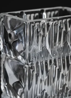 Rectangular Crystal Look Glass Vase
