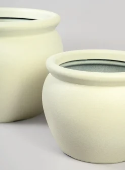 Rosetta White Real Look Light Weight PVC Bowl Planter