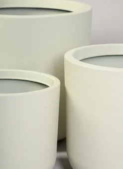 Rumi White Real Look PVC Light Weight Cylinder Pot
