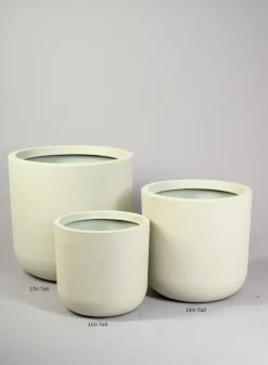 Rumi White Real Look PVC Light Weight Cylinder Pot