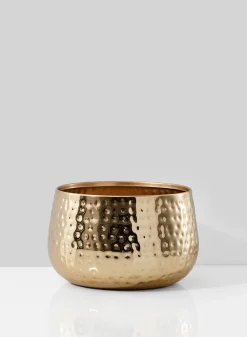 Shiny Hammered Gold Bowl