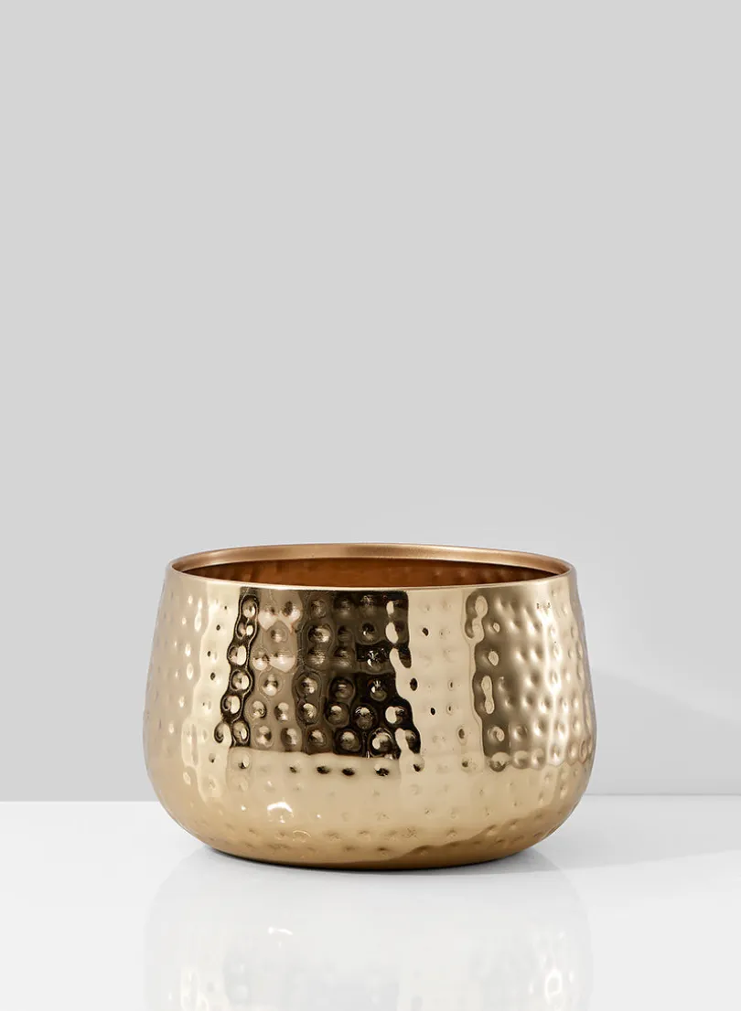 Shiny Hammered Gold Bowl