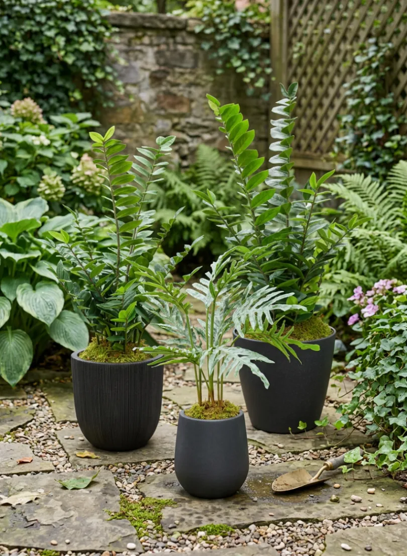 Sierra Aged Black Real Look PVC Planter