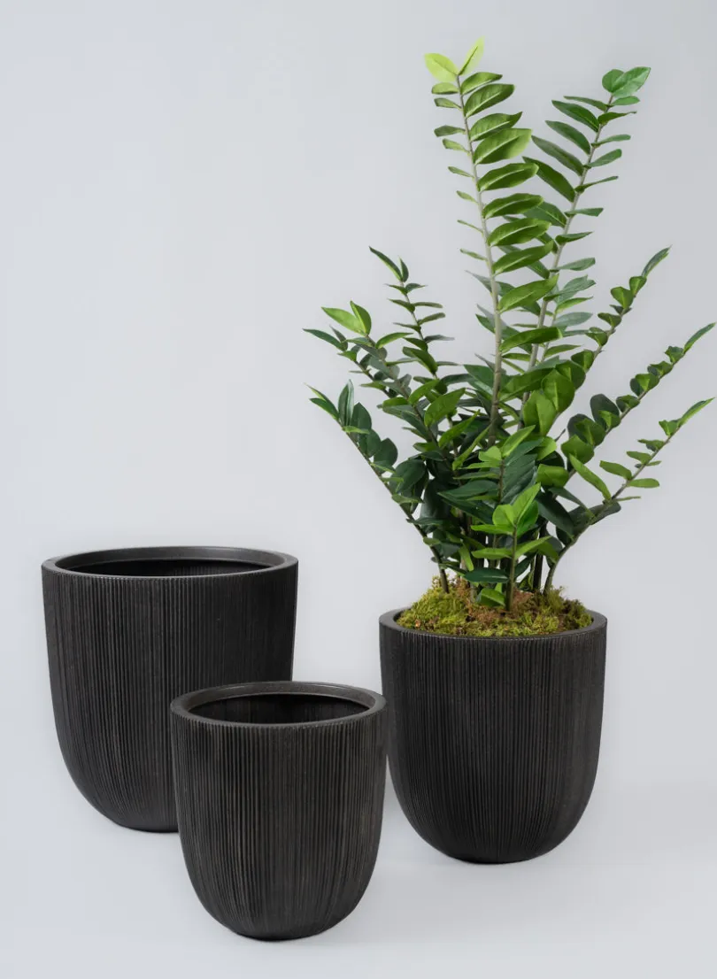 Sierra Aged Black Real Look PVC Planter