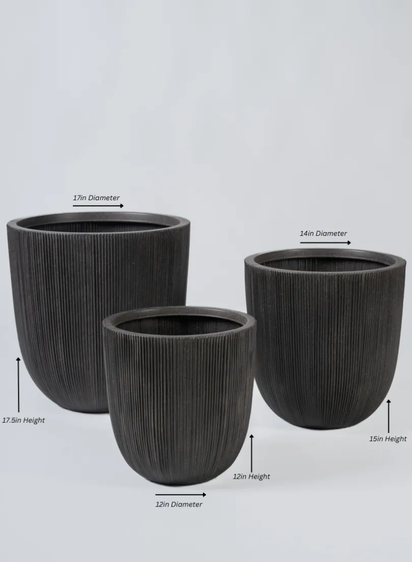 Sierra Aged Black Real Look PVC Planter