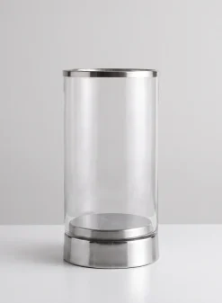 Silver & Glass Candle Hurricane