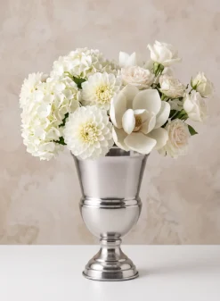 Silver Urn Metal Vase