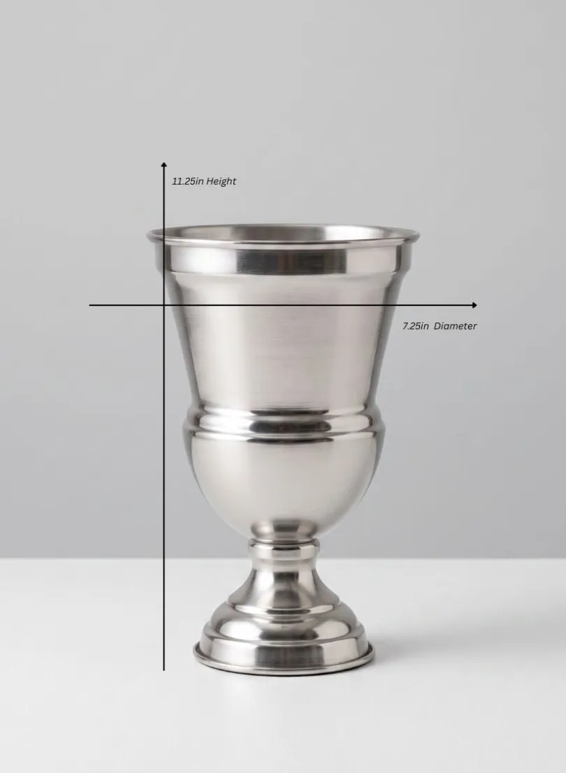 Silver Urn Metal Vase
