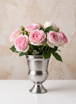 Silver Urn Metal Vase