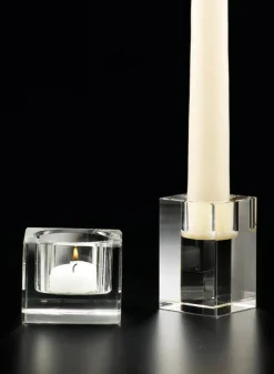 Square Crystal Glass Candleholders