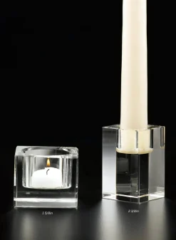 Square Crystal Glass Candleholders