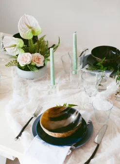 Square Crystal Glass Candleholders