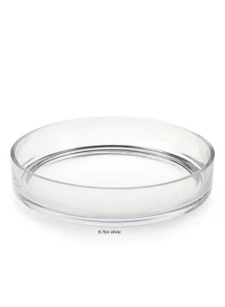 Transparent Low Glass Bowls, Set of 2