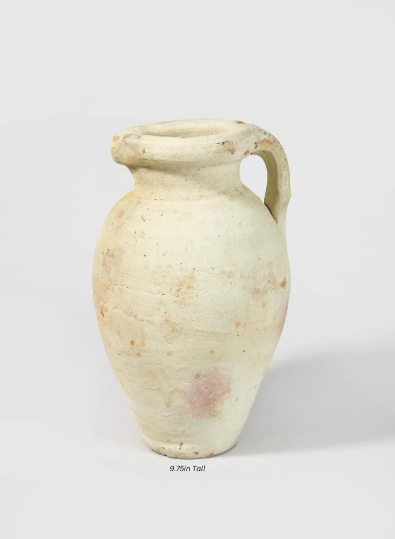 Tunisian Handmade Paros Vase with Handle