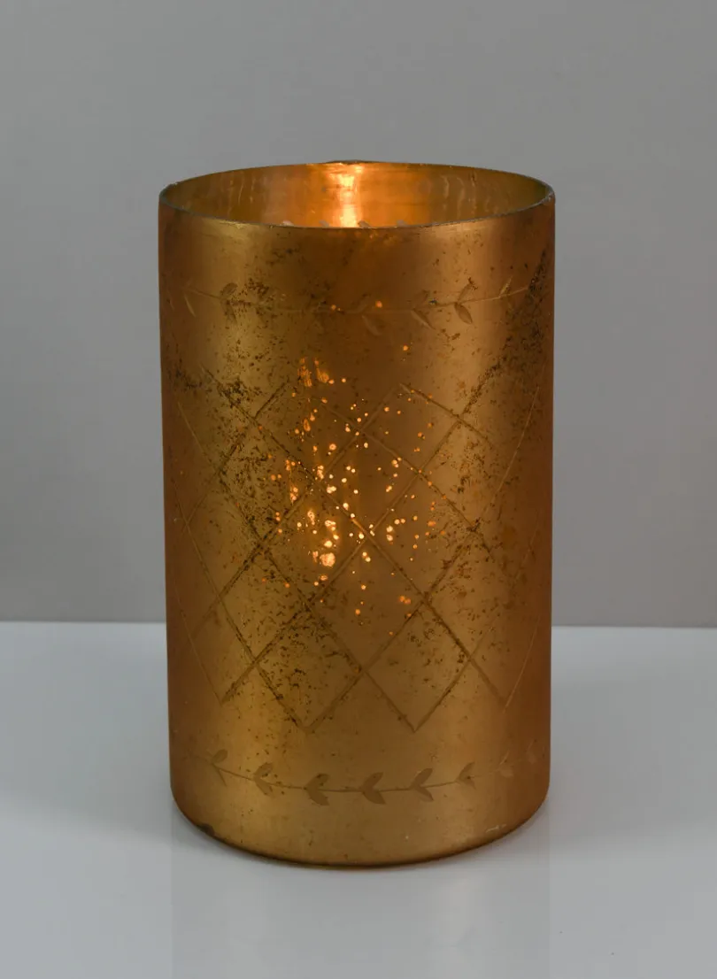 Valencia Aged Gold Mercury Glass Holder