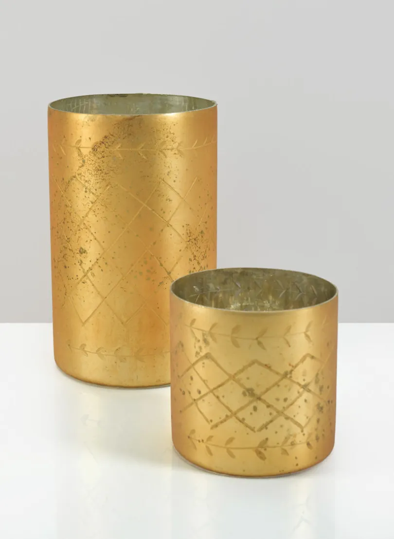 Valencia Aged Gold Mercury Glass Holder