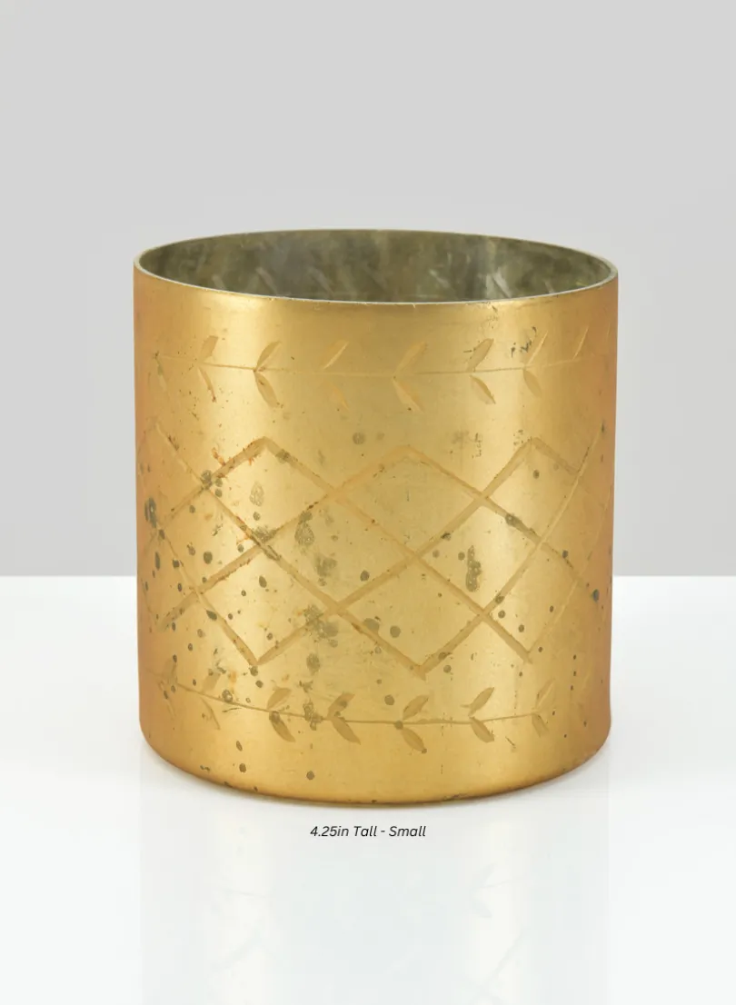 Valencia Aged Gold Mercury Glass Holder
