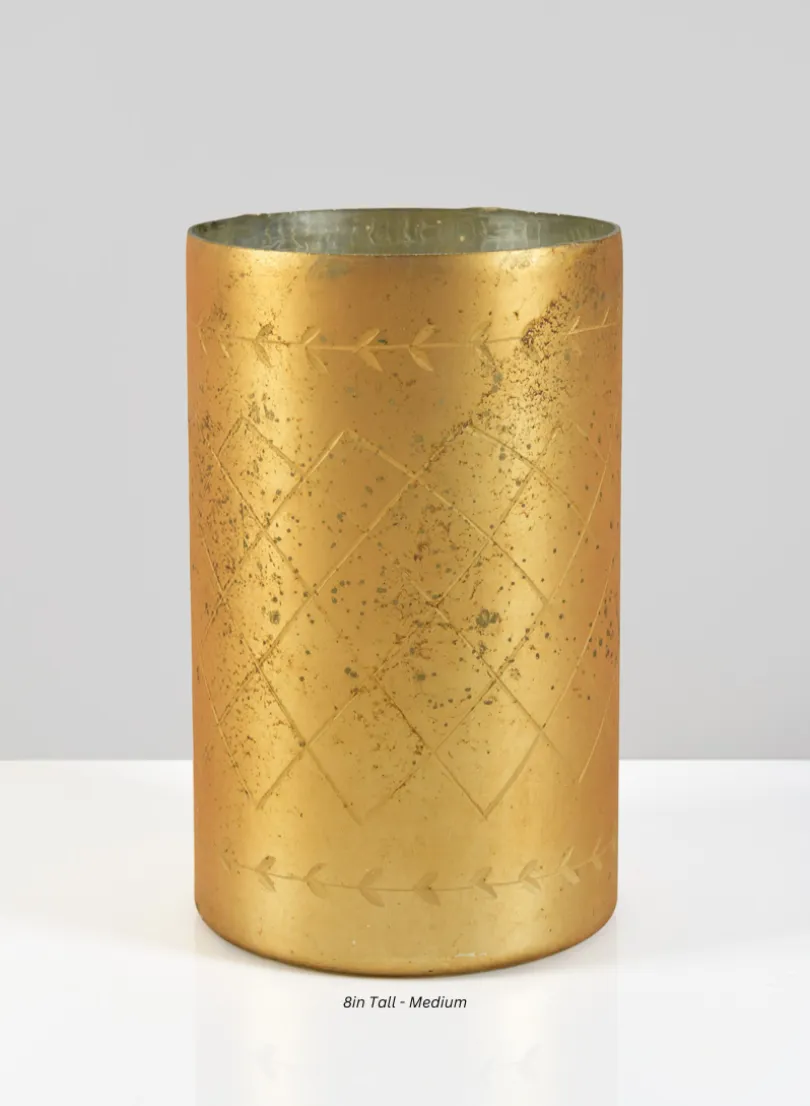 Valencia Aged Gold Mercury Glass Holder