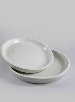 White Clay & Ceramic Saucer