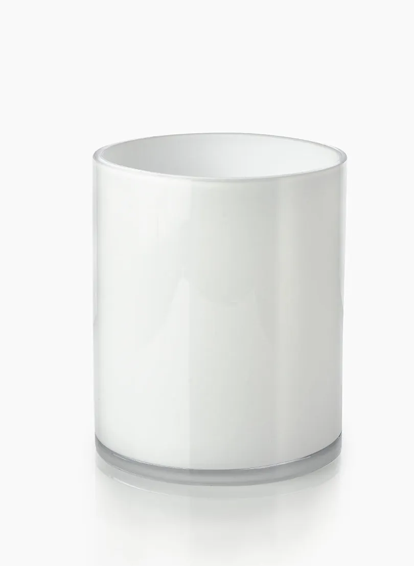 White Cylinder Glass Vases