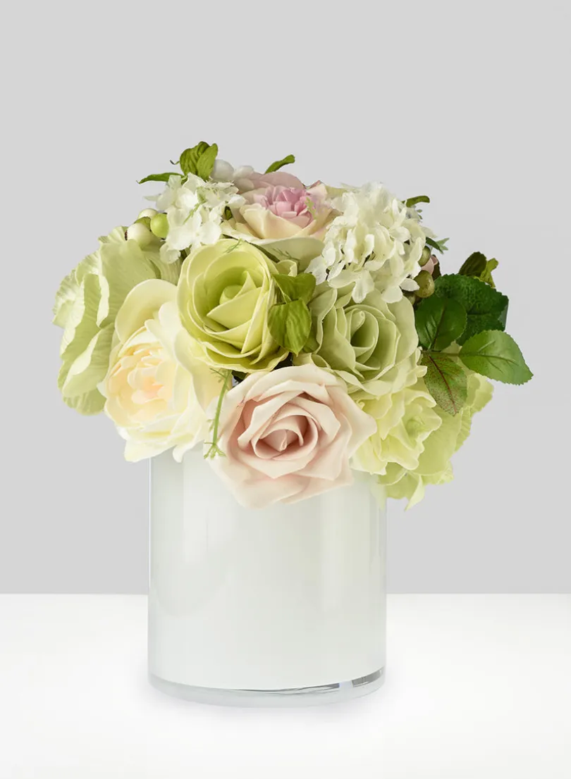 White Cylinder Glass Vases