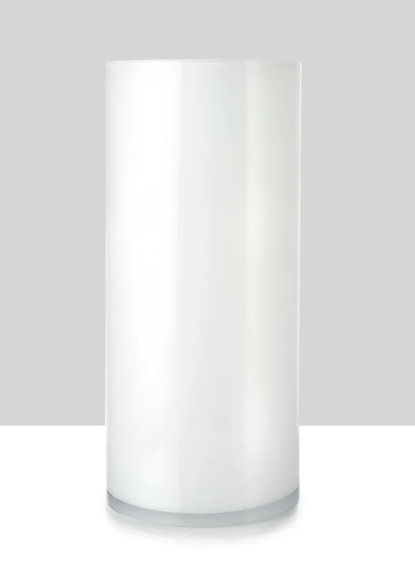 White Cylinder Glass Vases