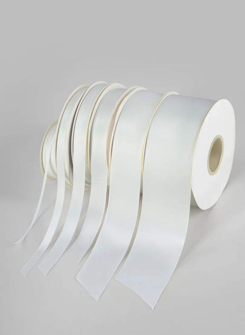 White Double Faced Satin Ribbon 50 Yard Spool