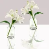 White Lilies in Milk Bottle Vase, Set of 2